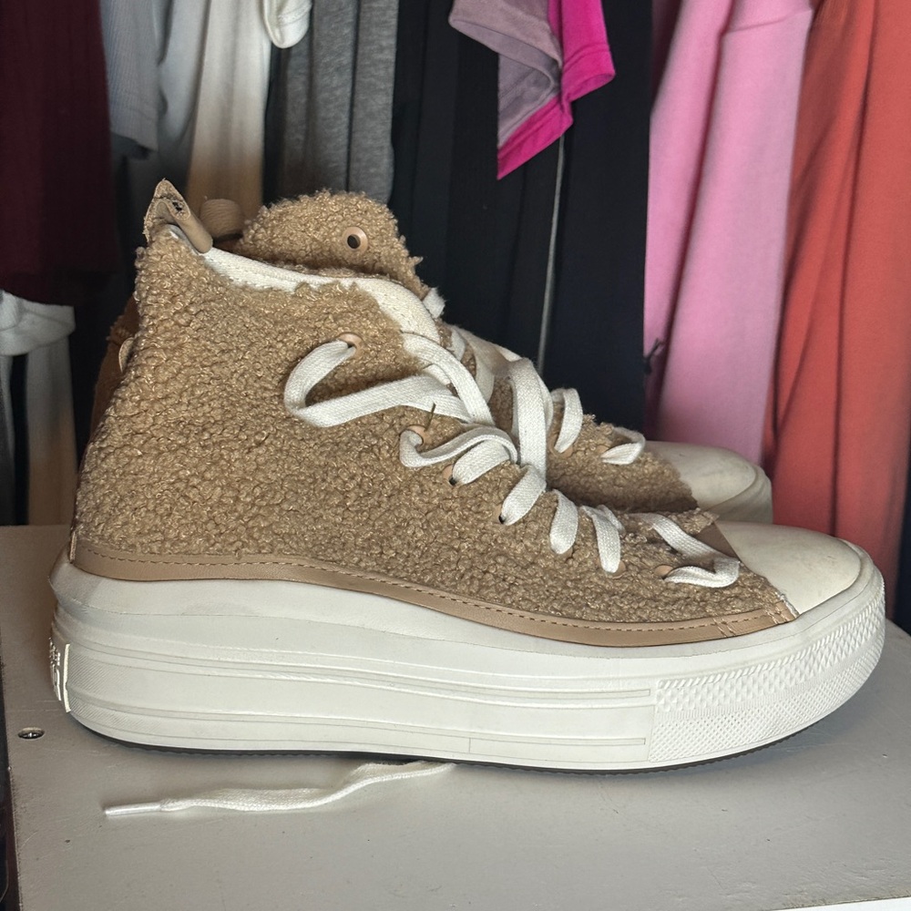 Women's Tan High-Top Sneakers